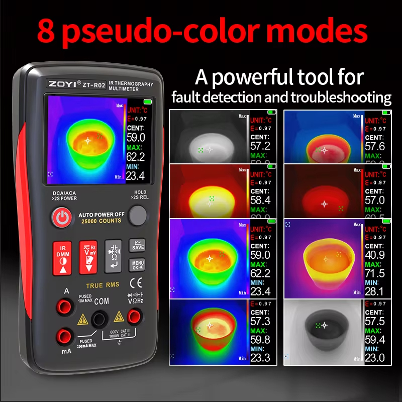 Nf 521 Thermal Imaging Camera - ZOYI R02 geïntegreerde thermische multimeter: 240x240